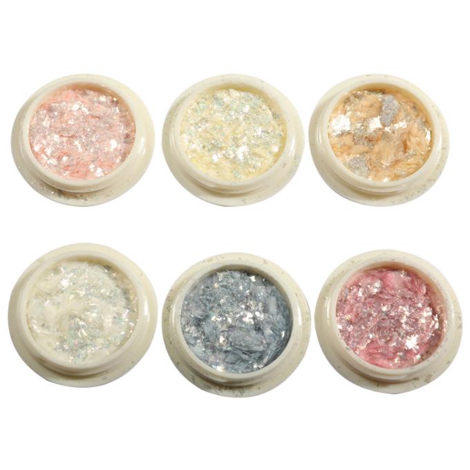 Пудра для дизайна ногтей Aurora Opal Glitter - снежный бархат в японском стиле и поляризованные блестки