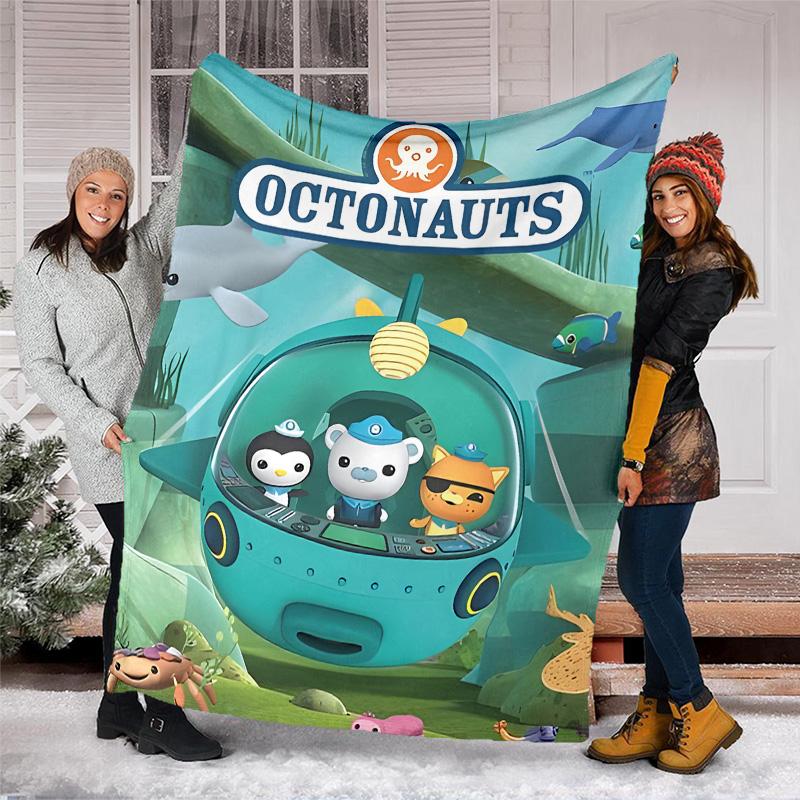 1pc OCTONAUTS1 Theme Blanket - Digital Print, Polyester, Cozy for All Seasons, Perfect for Outdoor, Camping, and Travel