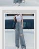 2024 Women's High Waist Straight-Leg Ripped Jeans - Summer Thin, Loose-Fit, Wide-Leg, Mopping Style