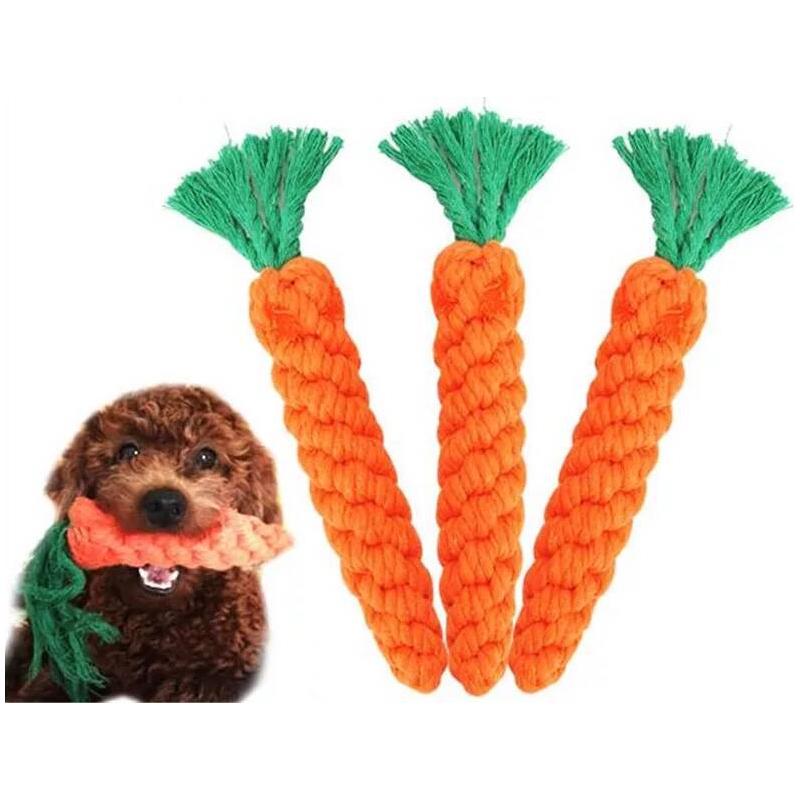 Pet Chew Toys Cotton Rope Knot Carrot Toy Pet Teeth Clean