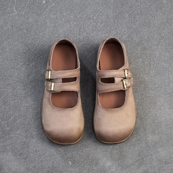 Johnature Ретро Мягкая Кожа Мягкая Подошва Удобные Плоские Туфли Круглый Носок Женские Туфли Из Коровьей Кожи