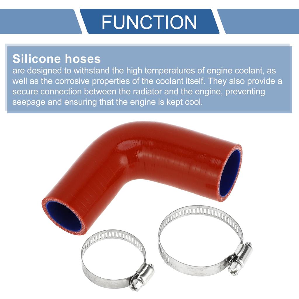 X AUTOHAUX Silicone Hose, Different Diameter, Elbow 90°, 4 Layer Strengthened, Pressure Resistant, Durable,