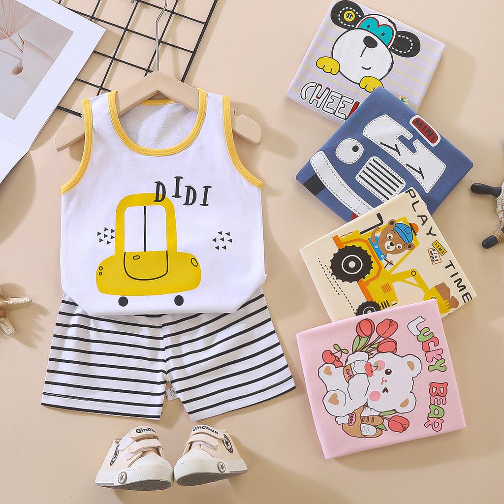 Children's Cotton Vest Set Summer Leisure Set for Boys and Girls