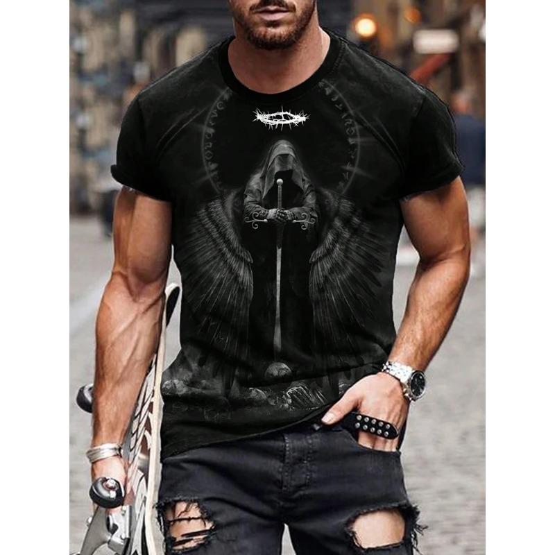 Мужская футболка Summe Street с принтом черепа. Повседневная футболка с короткими рукавами. Спортивная модная мужская футболка для активного отдыха.