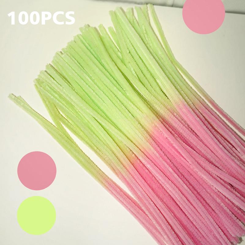 100 шт. DIY красочная витая палочка плюшевая складная палочка градиентная витая палочка лента полоска железная проволока нить DIY игрушки ручной работы