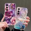Красивая мраморная чехол-кейс с цветочным принтом для Samsung Galaxy A57 A56 A52 A36 A37 A52 A17 A14 A16 A26 A24 A55 A54 A15 A34 A35 A25