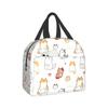 Cartoon Cat Design Portable Insulated Lunch Bag Waterproof Cute Kitten Animal Pattern Tote Bento Bag Lunch Tote
