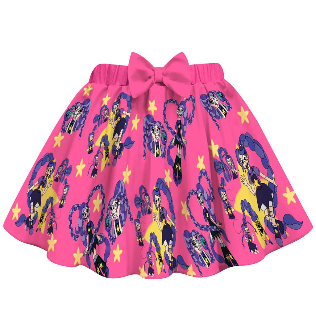 20855 Kids Girls Printed Strappy Swimsuit Swimwear Top Skirt Sets