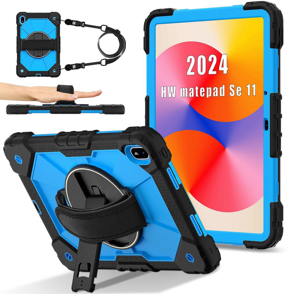 For Huawei MatePad SE 11 Case Kickstand Silicone+PC Tablet Cover with Shoulder Strap