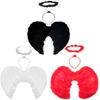 Fashion Fairy Christmas Angel Wings & Halo Halloween Costume Fancy Dress Props Feather Wings