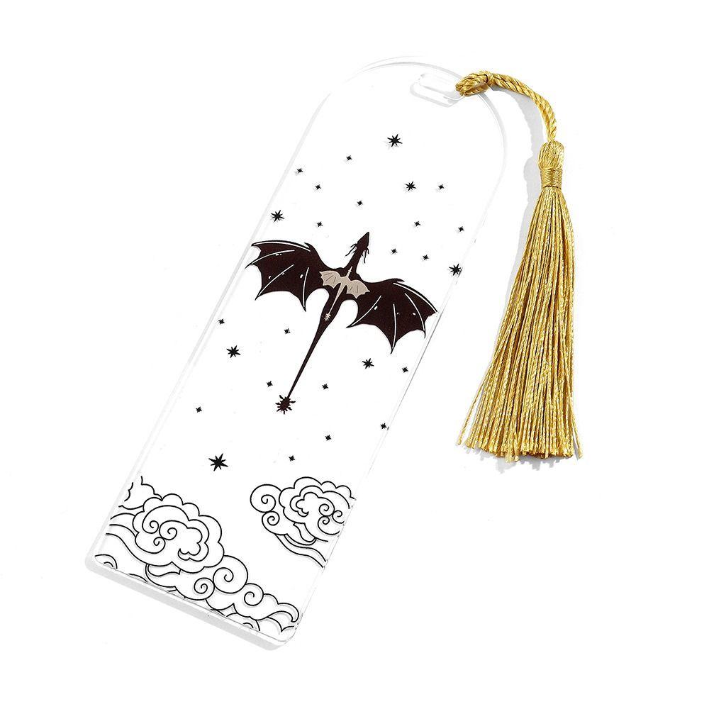 Прозрачные аниме-книжные бирки, принадлежности для чтения в стиле готический панк, коллекция «Черный дракон»