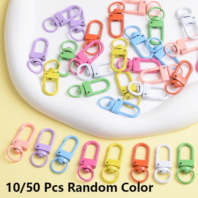 Yogodlns Мини карабины-брелоки из алюминиевого сплава случайных конфетных цветов - 10/50 шт.