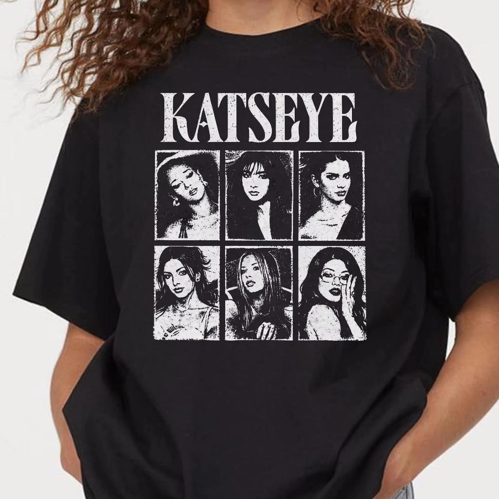 KATSEYE Kpop Girl Group Vintage s Bootleg Tshirt Graphic Print Unisex Casual Streetwear Fans Gift Short Sleeve Tee