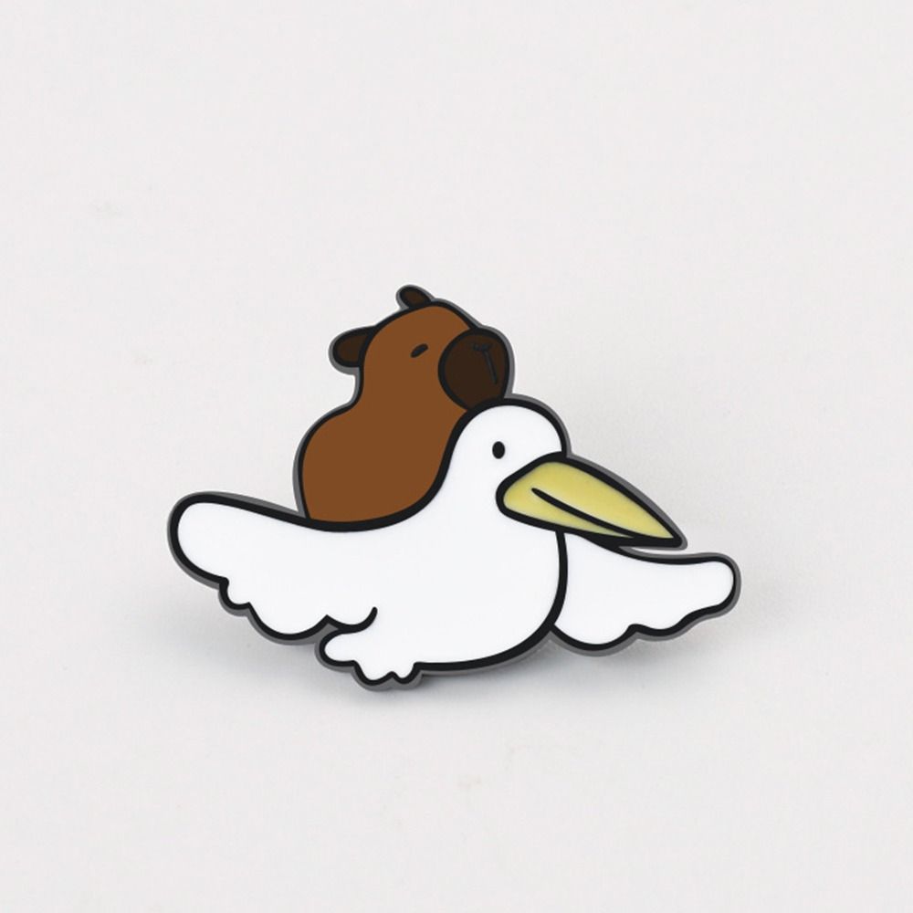 Мультяшная брошь, значок из сплава, металлическая пряжка, значок, брошь в виде капибары, брошь в виде животного, симпатичное украшение для школьного рюкзака, аксессуары для рюкзака