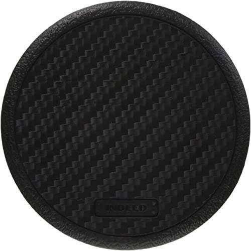 CARMATE Car Non-Slip Coaster for Drink Holders, Round, Carbon Fiber Pattern, 2 Pieces (DZ237)