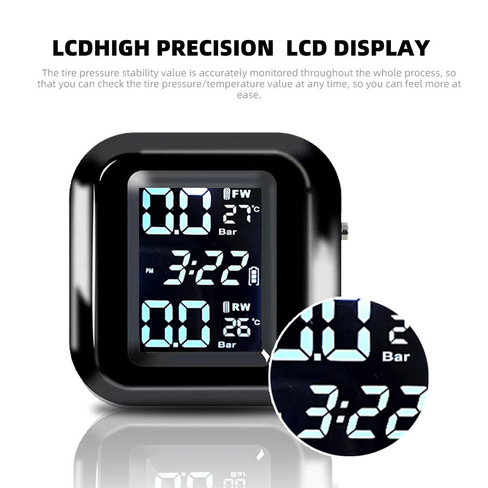 Монитор давления в шинах мотоцикла Беспроводная высокоточная система контроля давления в шинах мотоцикла с 2 внешними датчиками шин