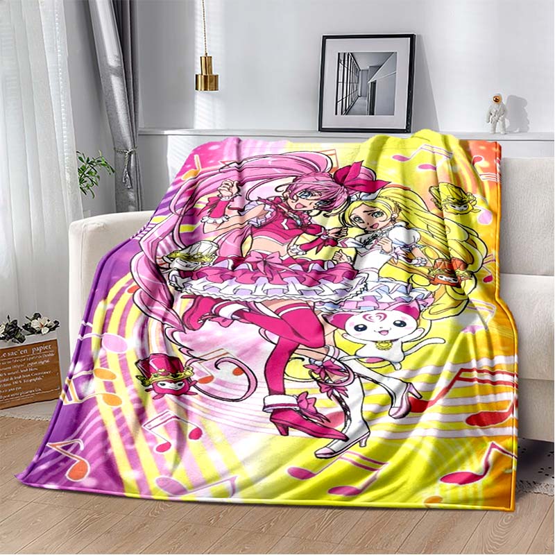 This 3D printed Pretty Cure soft plush blanket is made of flannel and is suitable for use in living rooms, bedrooms, beds, sofas