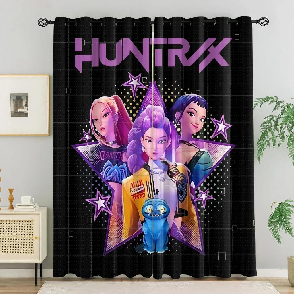 2 шт. Занавески Блэкаут Hasbro K-pop Группа Светоблокирующие Пастельные С Принтом Аниме Идолов С Люверсами Оконные Шторы Для Спальни Гостиной