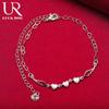 925 Sterling Silver Heart-shaped Bracelet Fashionable Wedding Jewelry
