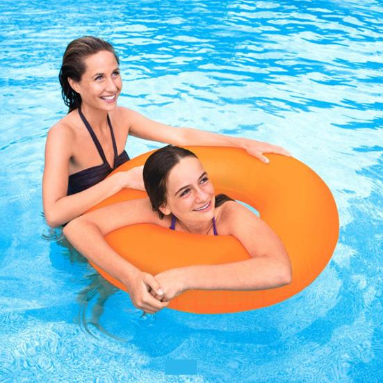 Swimming Ring Inflatable Leakproof Fluorescent Light Neon Light Portable Pool Swim Ring Summer