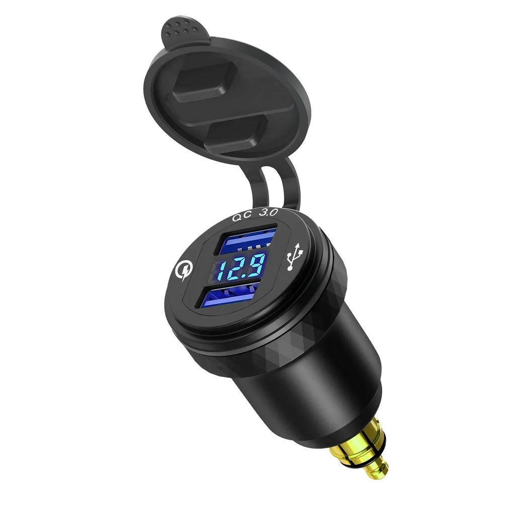 Мотоциклетный алюминиевый DIN Hella Plug Dual USB адаптер для быстрой зарядки светодиодный дисплей для BMW R1250GS G650GS F800 GS GT R1200GS K1200LT