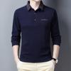 Autumn New Long-sleeved T-shirt Men's Middle-aged and Elderly Men's Clothing Casual Tops Korean Style Lapel Polo Shirt Dad Wear