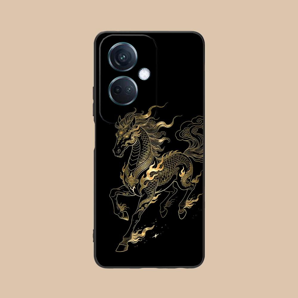 Чехол для мобильного телефона 'Год Золотой Лошади' для OPPO Reno 14 13 12 11 10 9 8 7 6 5 F T Pro 5G Цветной печатный чехол Cover Cellphones