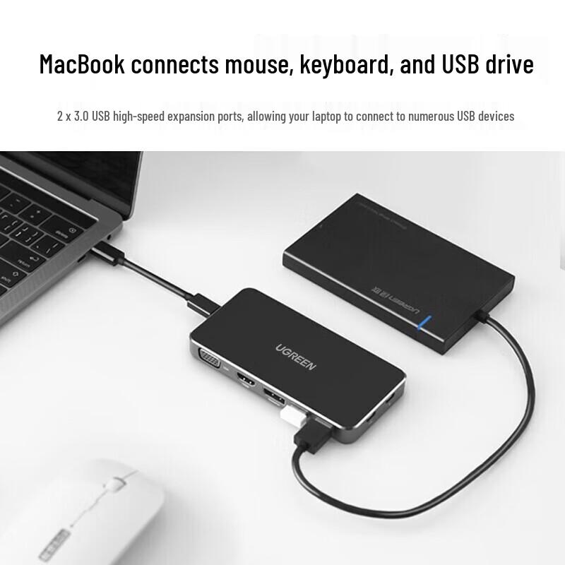 Ugreen Адаптер USB-C на HDMI VGA DP
