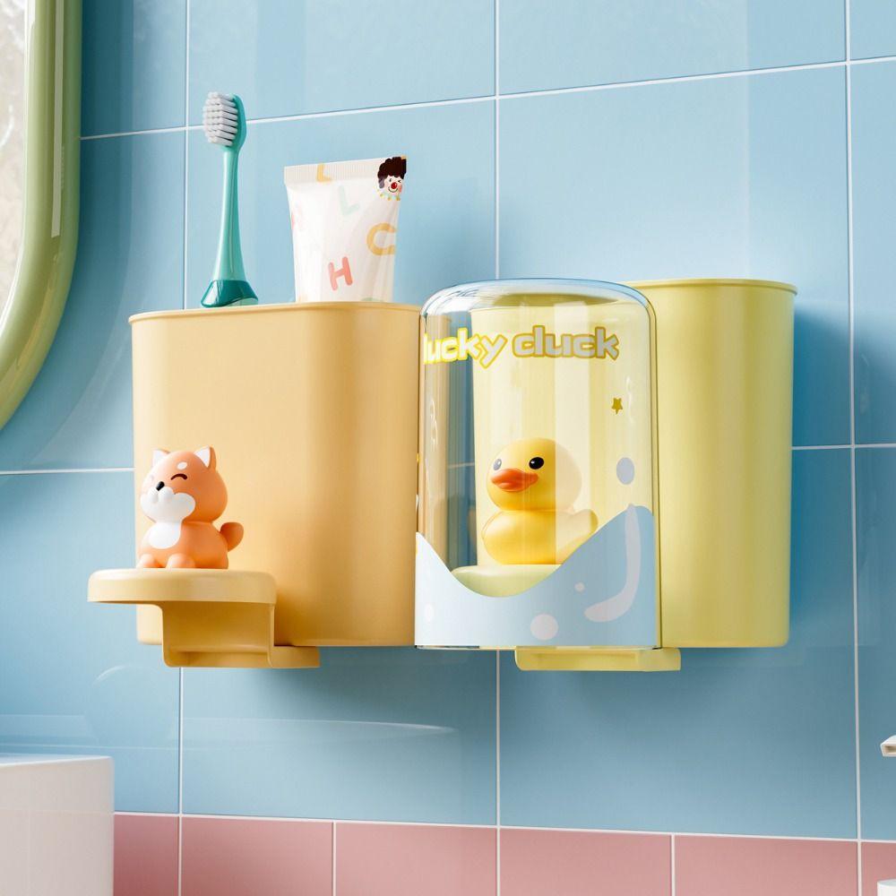 Со Стаканом для полоскания рта, Стаканом для зубной щетки, Настенным детским держателем для зубных щеток, Подставкой для зубной пасты, Для ванной комнаты
