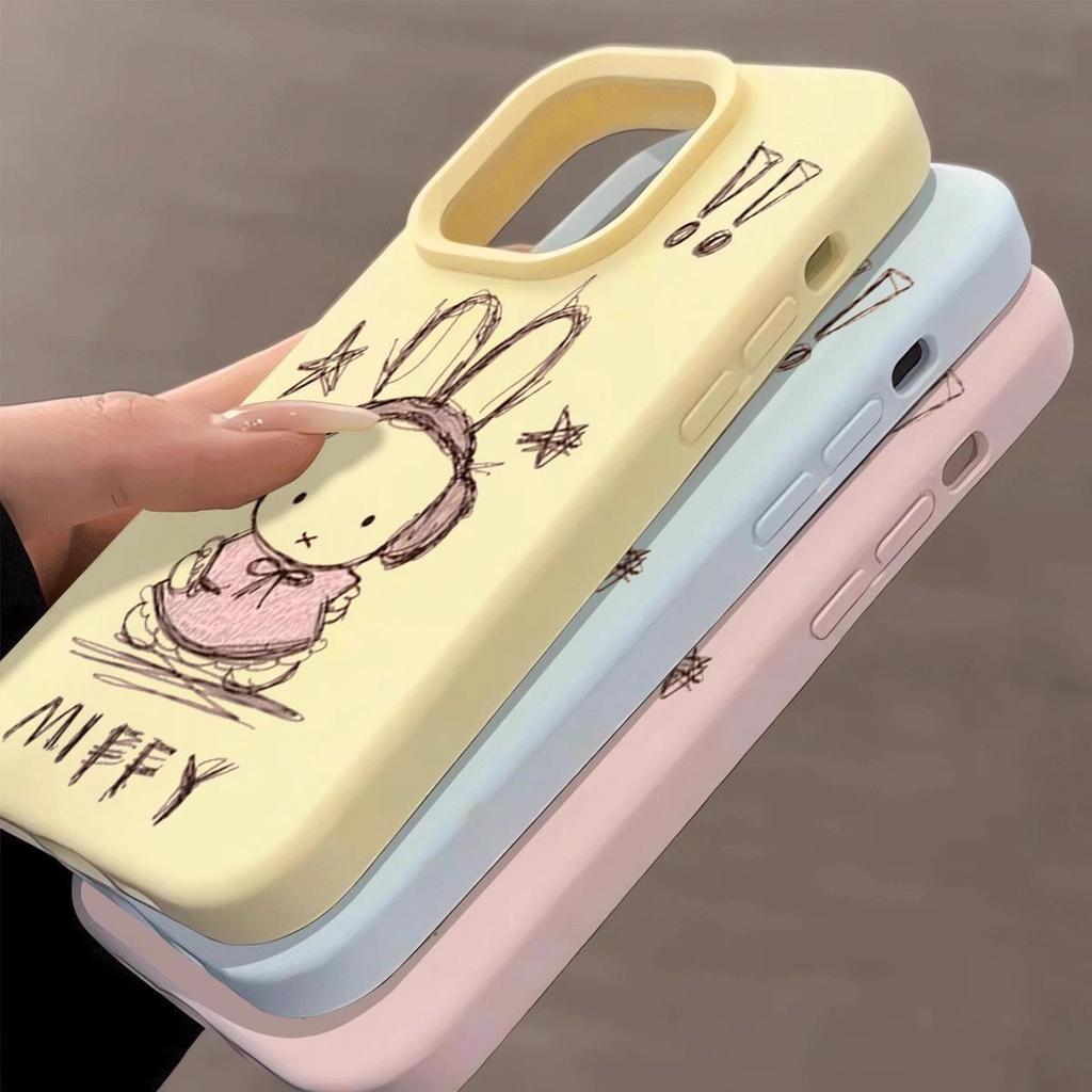 Милый мультяшный набросок Восклицательный знак Кролик Миффи для IPhone17promax для Apple 15 Чехол для мобильного телефона 14 Новый