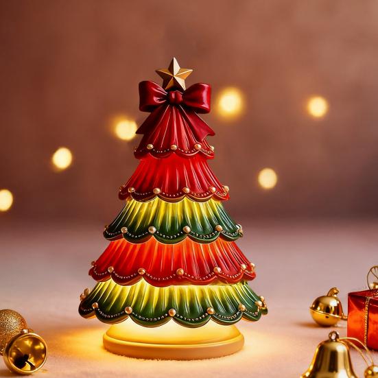 Ночник в виде рождественской елки, красочная светящаяся рождественская елка, рождественское украшение для стола, центральный элемент для спальни, гостиной, дома, праздничный декор
