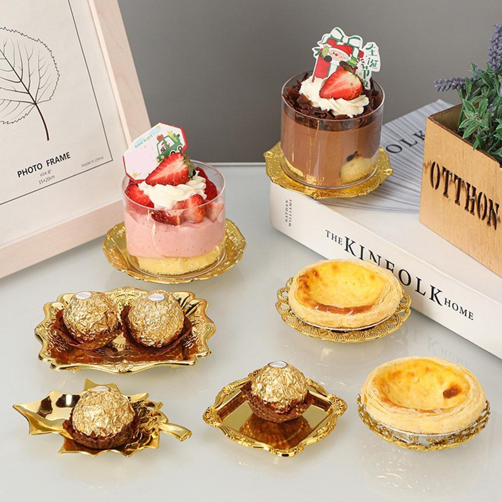 12Pcs Resin Display Tray Smooth Round Pastry Holder Easy To Carry Cake Stand Party
