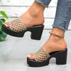 Fashion 2025 New Summer Hollow Out Mesh Wedge Sandals Women Peep Toe Chunky Platform Slippers Woman Non Slip Thick Bottom Outdoor Slides