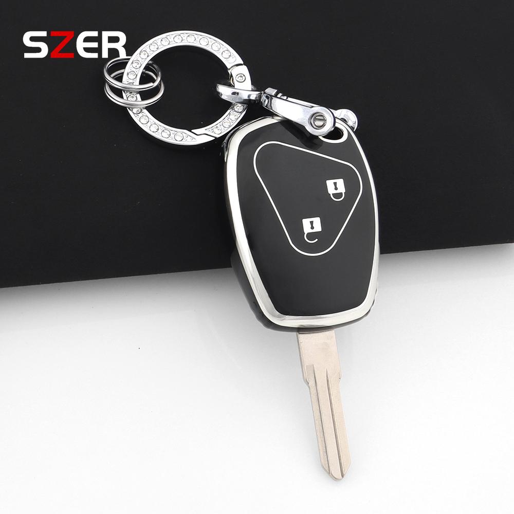 Для Renault Trafic Clio Duster Logan Dacia Sandero Для Nissan Terrano Almera Чехол-брелок из ТПУ для автомобильного ключа с 2 кнопками Защитный чехол Брелок