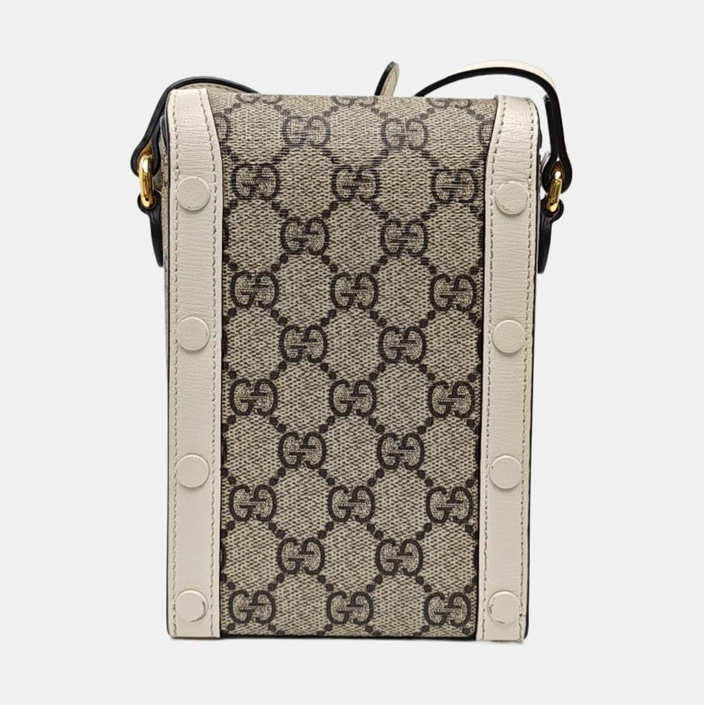 [Pre-Owned] Gucci Horsebit 1955 Mini Bag 'Beige/Ebony/White' - Very Good #1BSPNQI