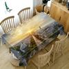 Thicken Cotton Tablecloth Modern City Pattern Sea View Rectangular Round Table Cloth For Wedding Picnic Party