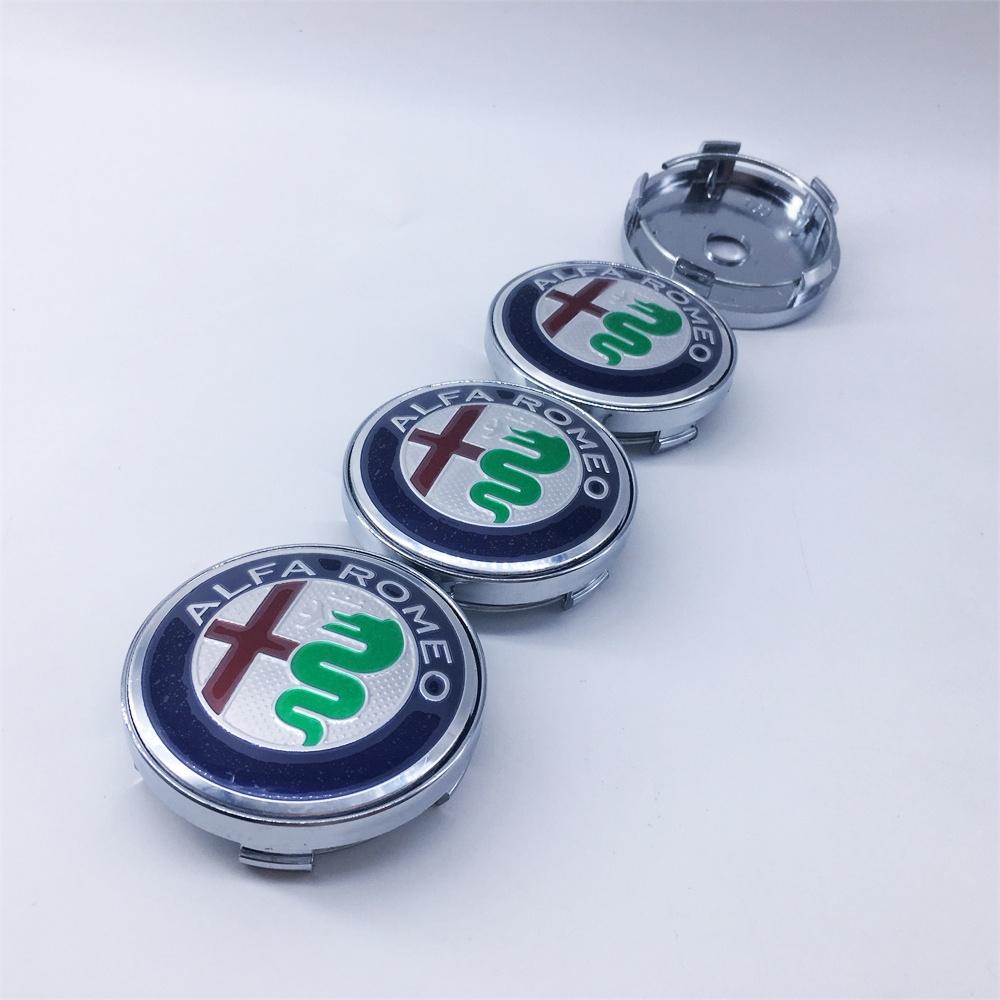 XTXG4 4Pcs 60mm 030 T60 Wheel Hub Logo Modification Cover for Alfa Romeo Giulietta GTAM Mito Brera Giulia - Car Hub Cover Decoration