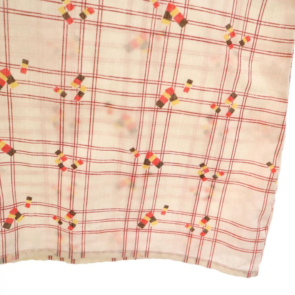 JEEVES 70s vintage Check Pattern Long sleeve shirt 42 Ivory Men's Used