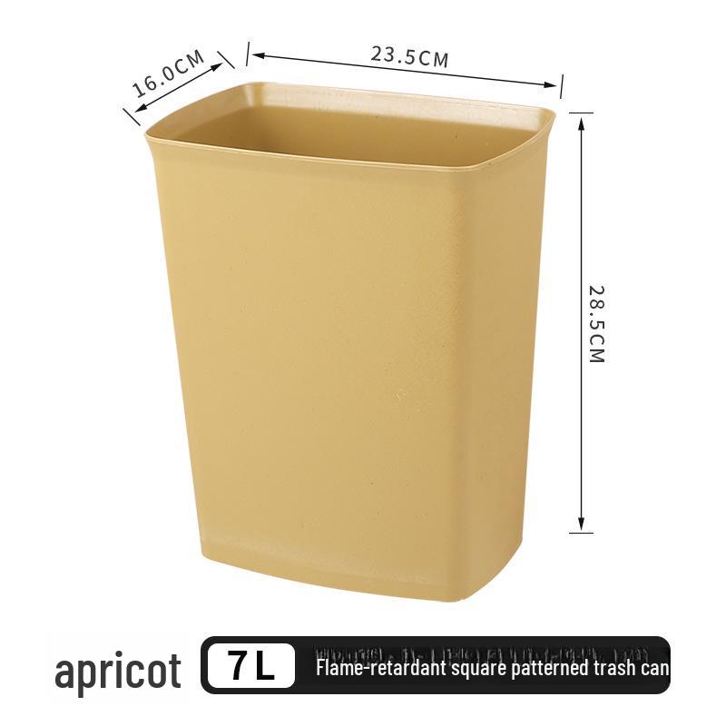 Thickened Square Plastic Wastebasket for Hotel Rooms, Bathrooms, and Restaurants