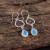 Natural Milky Opal Gemstone 925 Sterling Silver Jewelry Handmade Earrings 1.90" EE-16-16