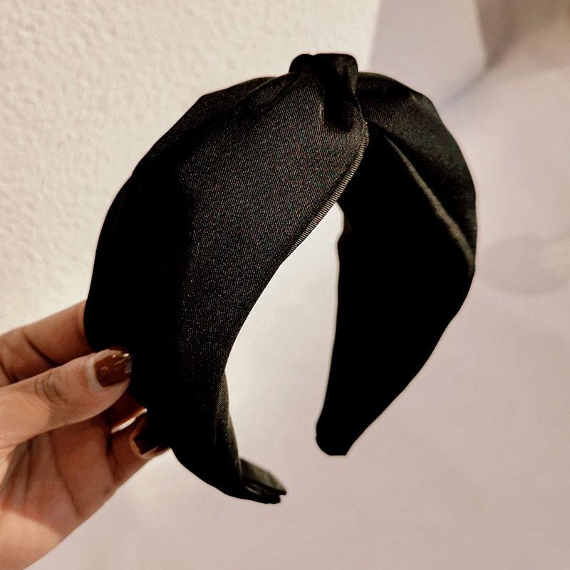 Middle Cross Fashion Headband Women Hair Fabric Craft Solid Color Tie Headdress Hairpin