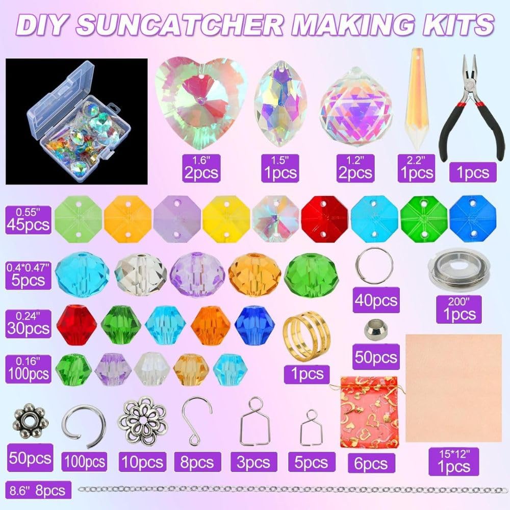 CLAFTLAB SAIL Кристальный Ловец Солнца Сделай Сам Кристальные Детали Радужное Солнце для Детей и Фэн Сделай Сам Изготовление Ловца Солнца Бесплатный Проект для Творчества для Начальной Школы Бесплатный