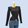 Fall and Winter New Arrival Women's Fashion All-Match Silm Slimming Round Neck Long Sleeves Knitwear Base Sweater Top Black