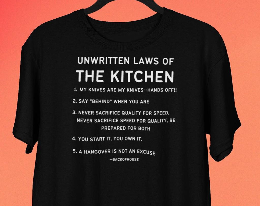 Unwritten Rules Of The Kitchen, Funny Chef T shirt, Restaurant Worker Shirt, Kitchen Rules, Kitchen Crew T shirt, Chef Gift, Line Cook Shirt
