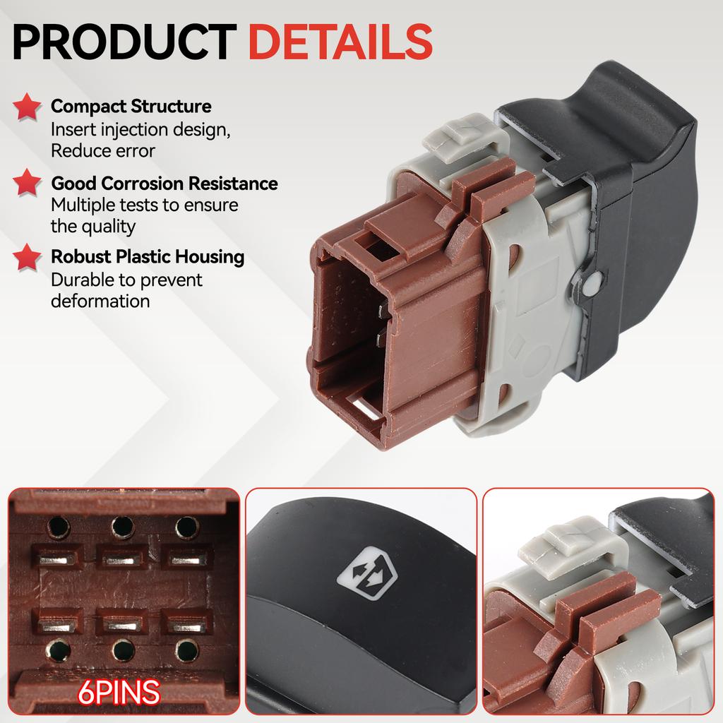 Car Power Window Control Switch Regulator Button For Renault Master Trafic Opel Vauxhall Movano MK2 Nissan Interstar 8200057321