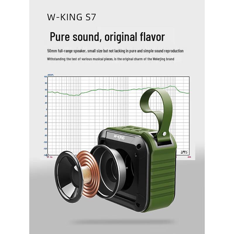 W-King S7 Портативная водонепроницаемая Bluetooth-колонка для улицы, штекер CN (адаптер в комплекте)