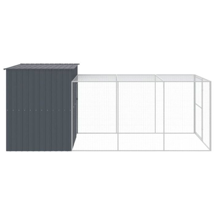 VidaXL Dog Niche with Anthracite Courtyard 214x457x181 Cm, Dog Cage, Dog Shelter, Animal House, Cages 3189132