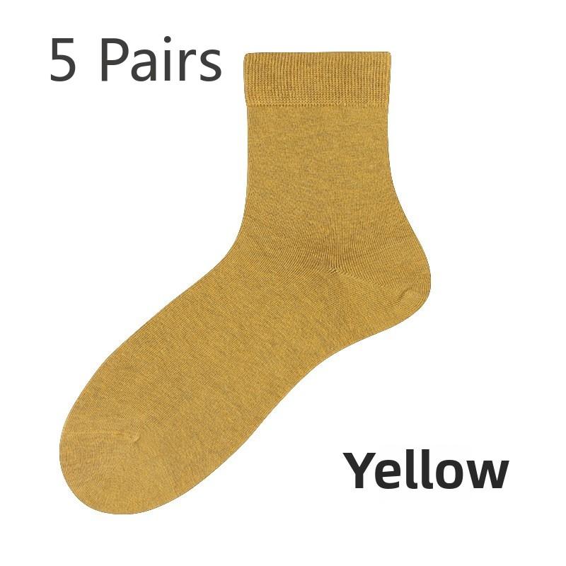 5 пар мужских весенне-летних модных впитывающих пот мужских носков Мужские носки средней длины Мужские деловые носки