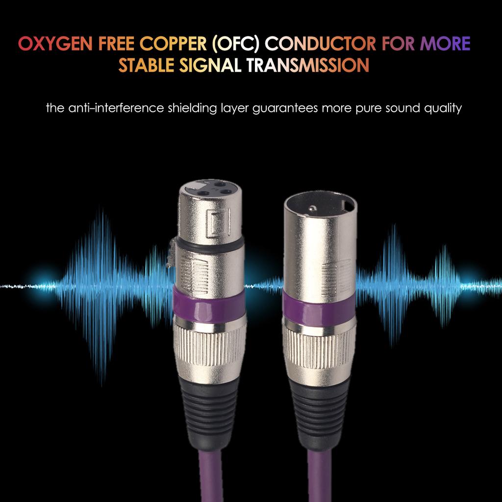 6 шт., 1,5 м, набор кабелей XLR, красочные микрофонные кабели, световой кабель для сцены DMX, 3-контактный разъем «папа-мама» для звука