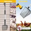 Heavy-Duty 3-in-1 Chicken Litter Scoop with Adjustable Long Handle - Durable Metal Shovel for Easy Sifting, Ideal for Pine Pellets & Coop Cleaning